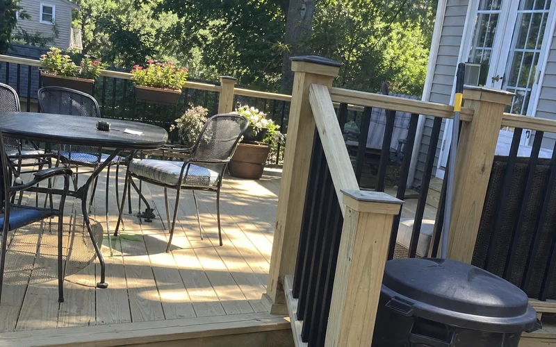 Newly rebuilt backyard deck