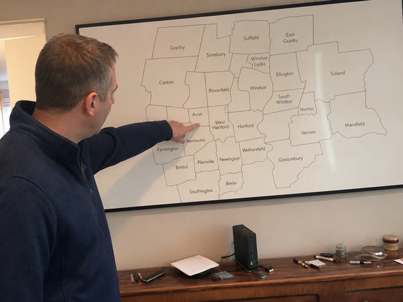 Map of the Greater Hartford and Farmington Valley service area